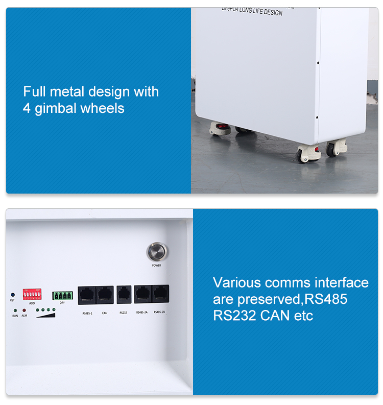 Standalone Lithium Ion Powerwall Solar Energy Storage Battery 51.2V 400Ah