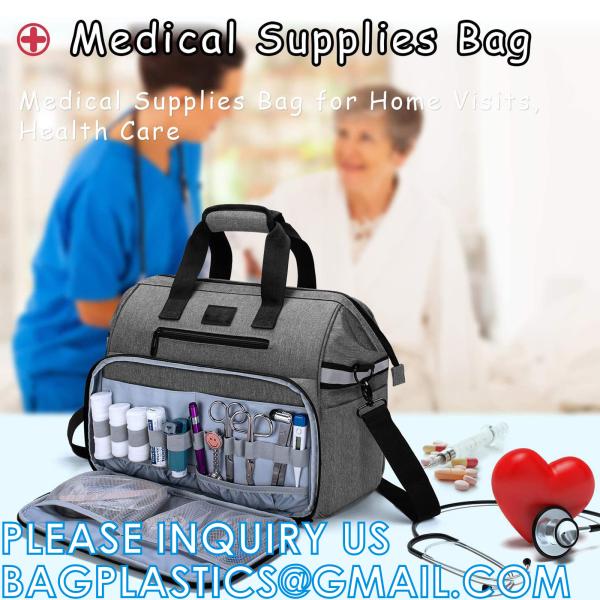 Medical Bag, Medical Equipment Bag, Adjustable Divider, Nonslip Bottom,