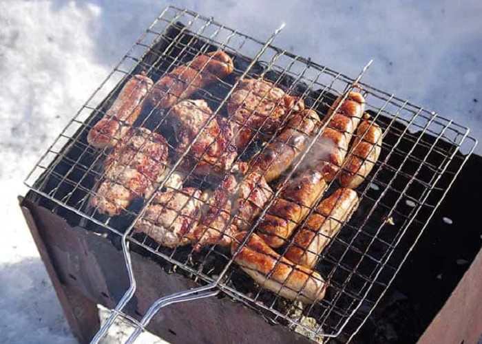Multifunctional Stainless Steel 316 BBQ Fish Grill Rack With Handle