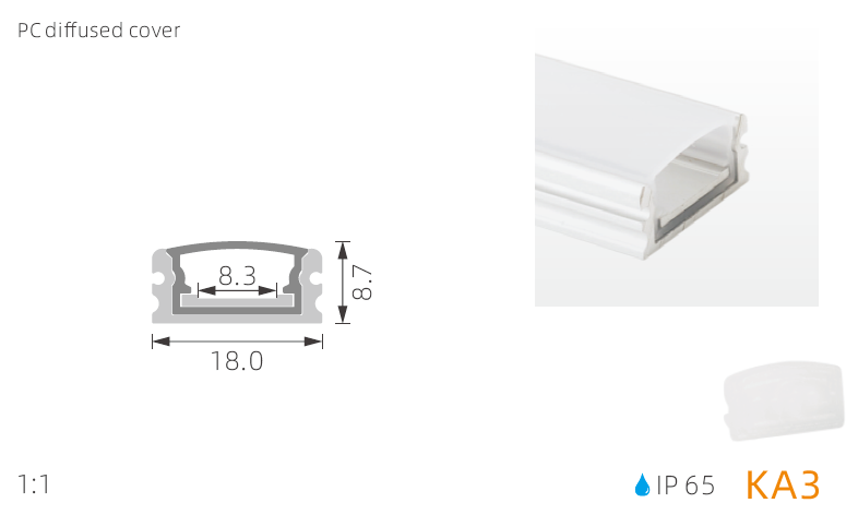 High quality slim surface IP65 waterproof led aluminum profile