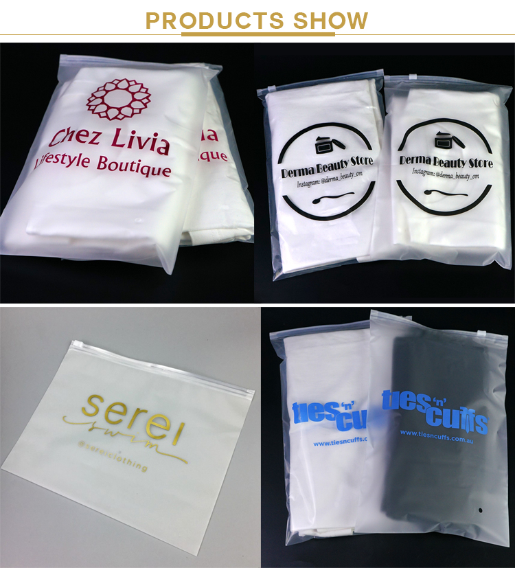 custom logo PVC slider zip lock packing bag zipper bag