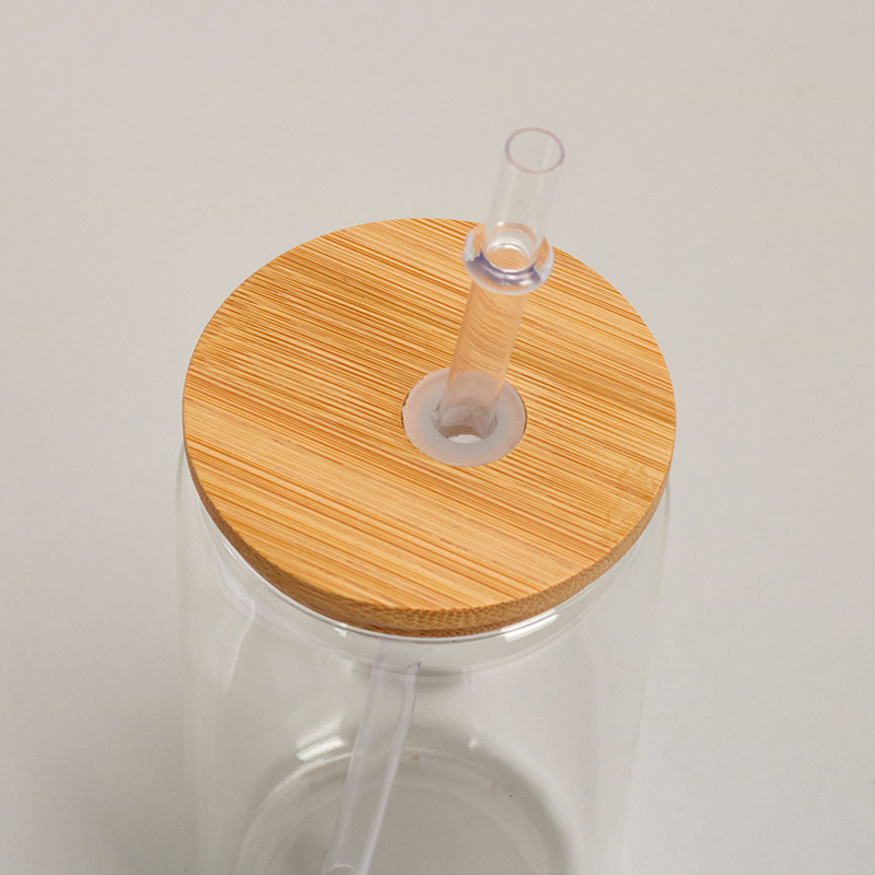 Sturdy 550ml Glass Water Bottle With Protective Silicone Sleeve Multipurpose Frosted Water Bottle With Bamboo Lid Lightweight Eco Friendly