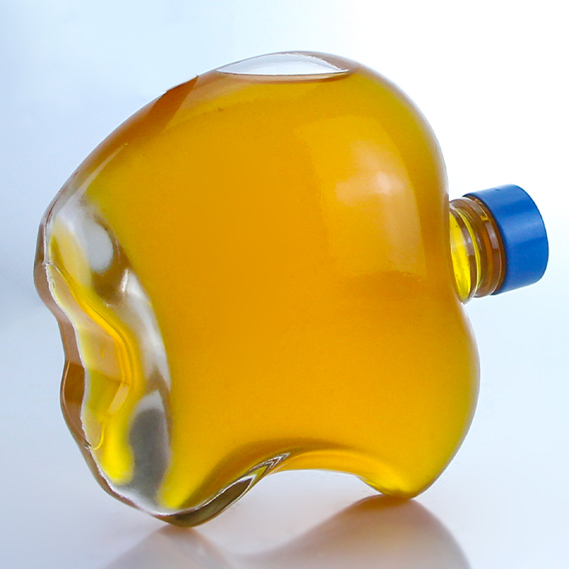 Custom Cap Apple Shape Glass Bottle for Vodka Tequila Whisky in Super Flint Glass