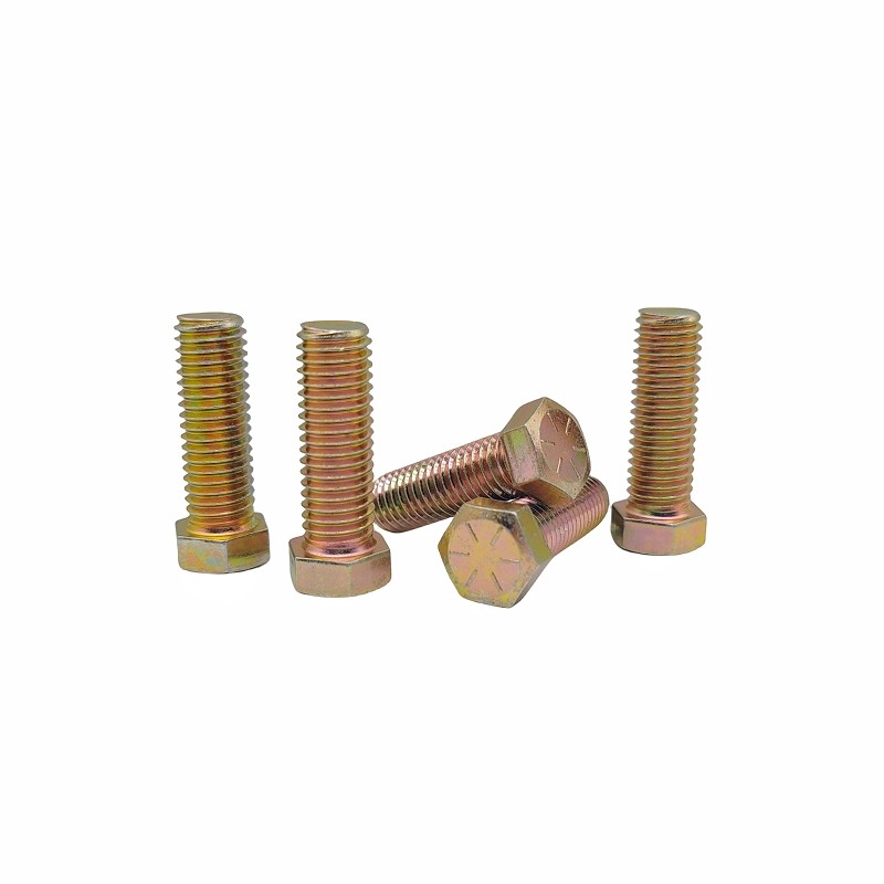 Processing Custom-Made Environment-Friendly Colored Zinc External Hexagon Bolt Galvanized Full-Threaded Hexagon Head Screws
