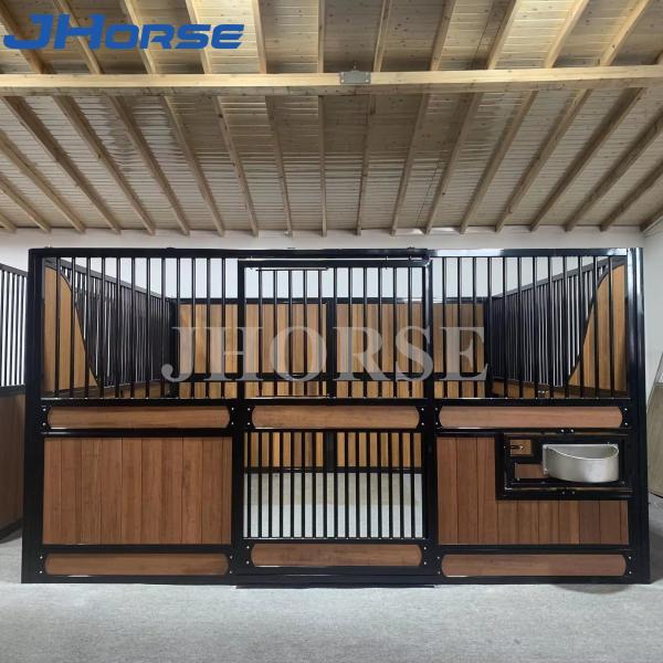 Powder Coated European Horse Stalls Front Panels Bamboo Fillin Wood Weatherproof