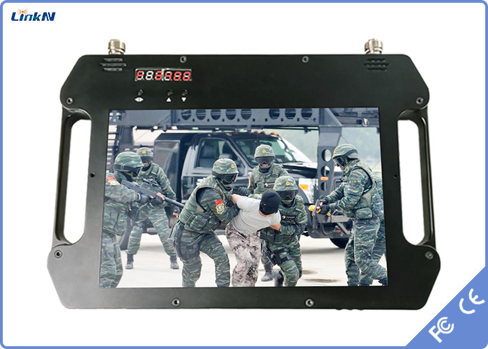 COFDM Receiver FHD with Battery & Color Display High Sensitivity Dual Antennas AES256 DC 12V