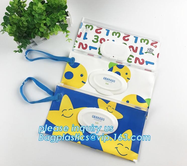Eco-friendly reusable custom printed zipper top plastic EVA wet wipe, Cheap Custom Plastic packaging bag baby eva tissue