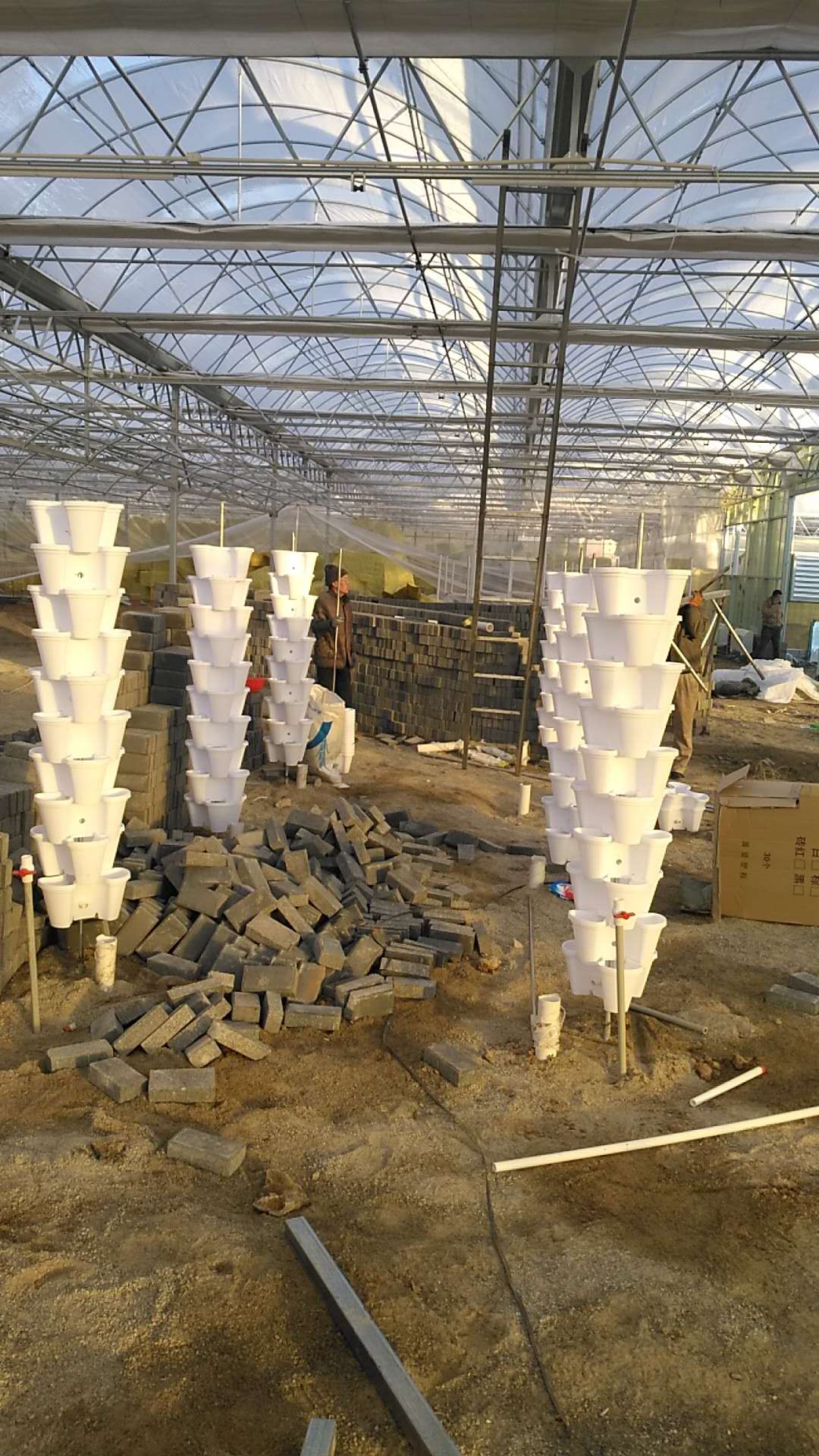 Plastic Modern Stacking Vertical Flower Pot For Substrate Cultivation