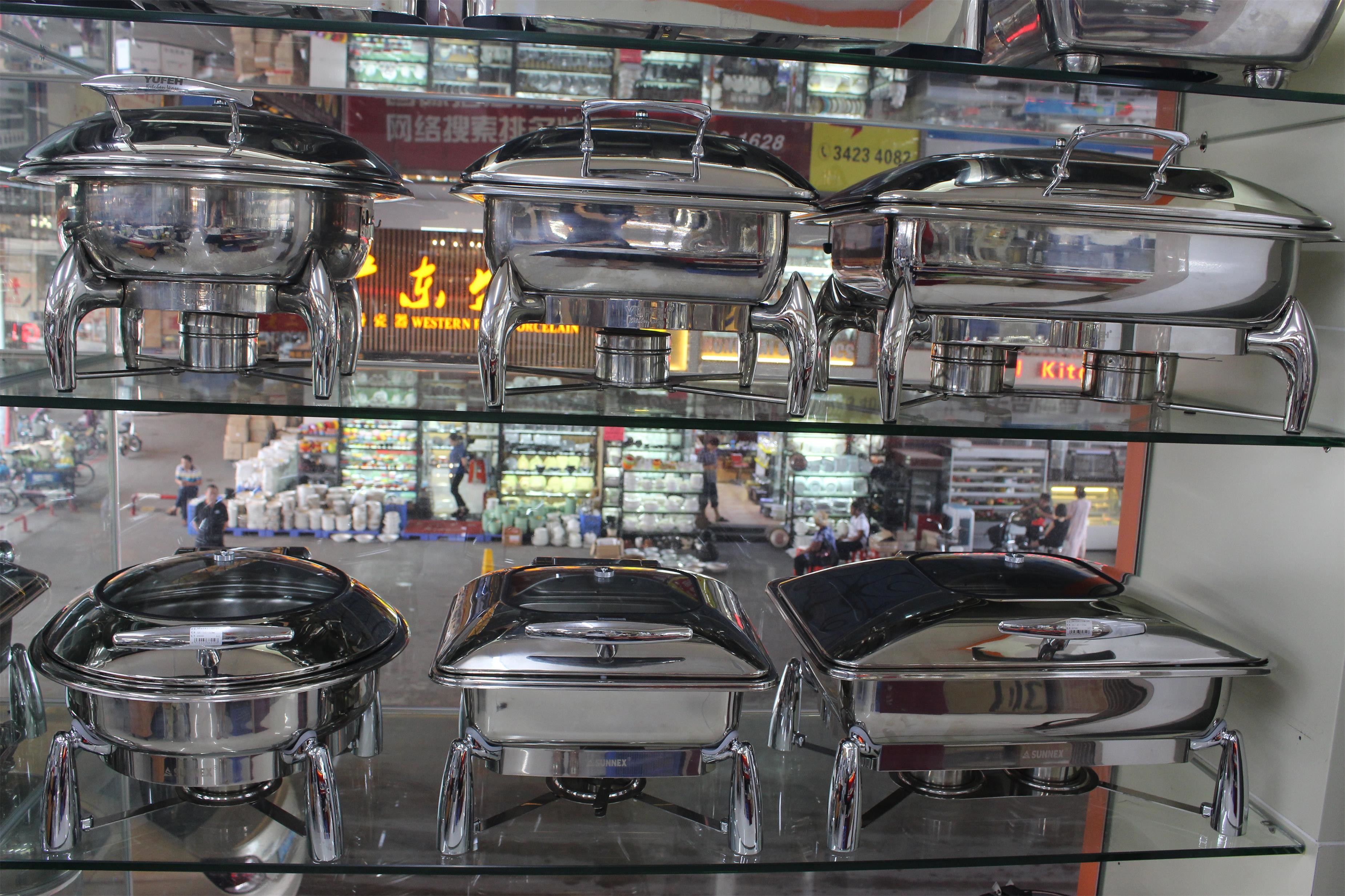 Contemporary Stainless Steel Cookwares / Chafing Dish Buffet Set Rectangular Shape