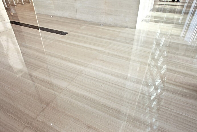 Athens White Wood Vein Marble , Big Marble Slab Stone Eco - Friendly