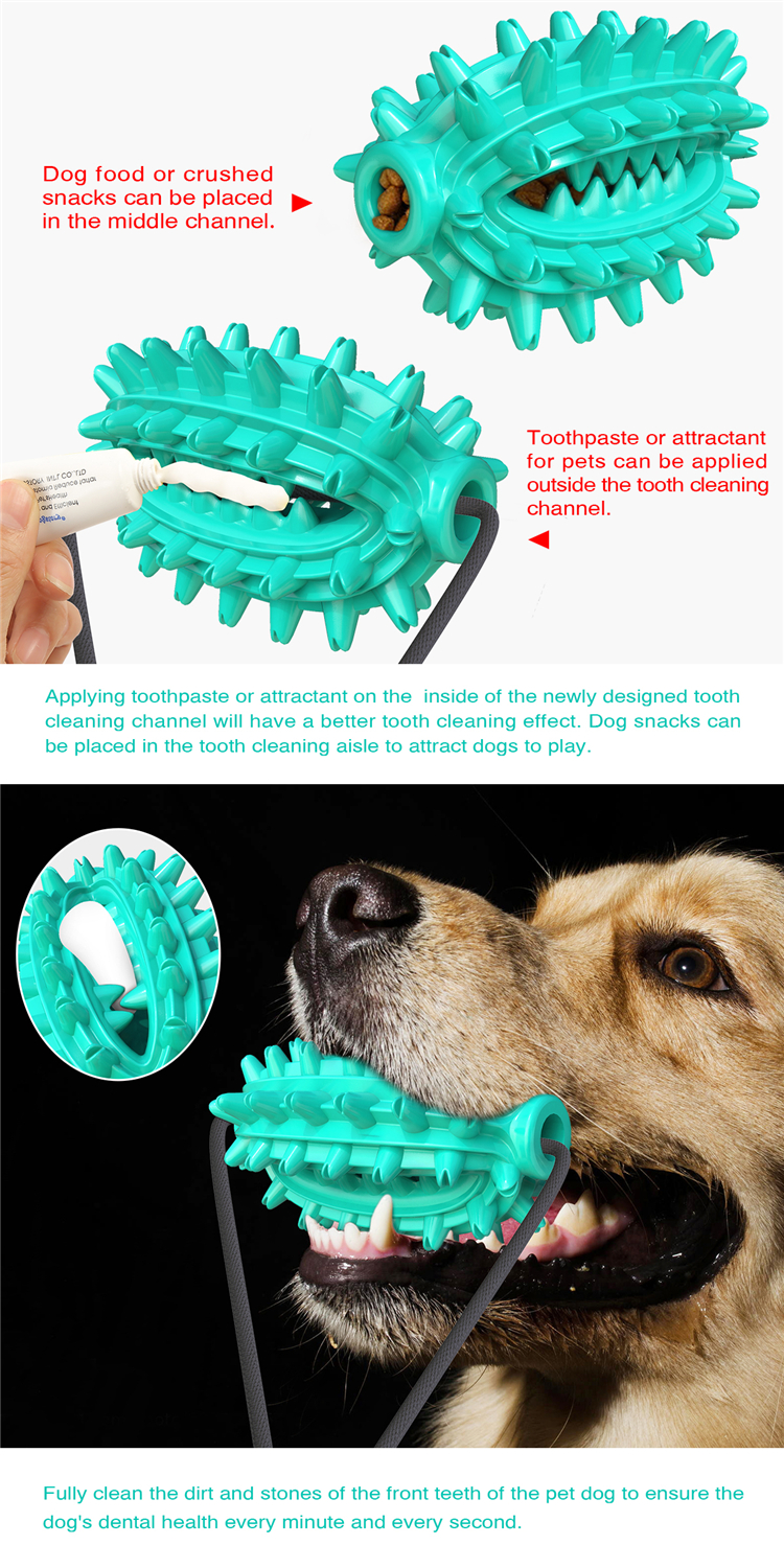Teeth Cleaning TPR Dog Toothbrush Toys With Elastic Interactive Toys Pet Products