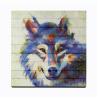 Buy cheap Wolf Ribbon Painting European Wall Art Animal Artwork Wooden Framed Stretched from wholesalers