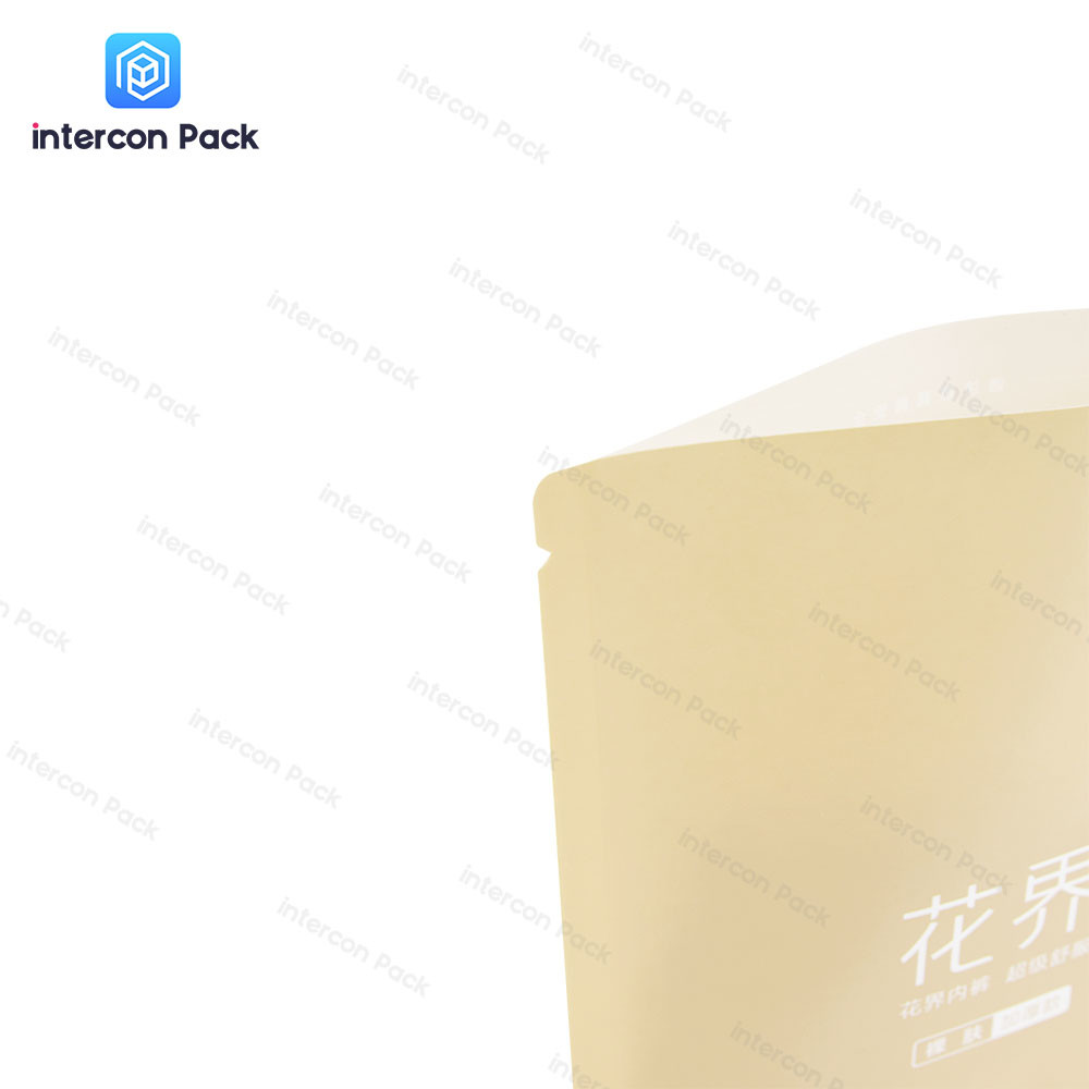 Brown Kraft Paper Bag Multi-Size Resealable Zipper Bag For Clothes
