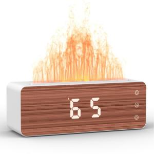 UVC Ultraviolet Sterilization Flame Humidifier With Clock Touch-Sensitive