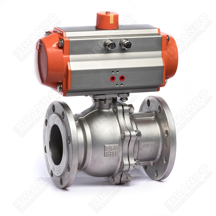 4'' Pneumatic Actuated Flange Ball Valve Stainless Steel 304