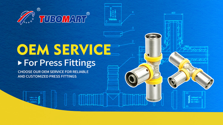 Brass Gas Pipe Press Fittings PN20 Customized For Pex Al Pex Pipes