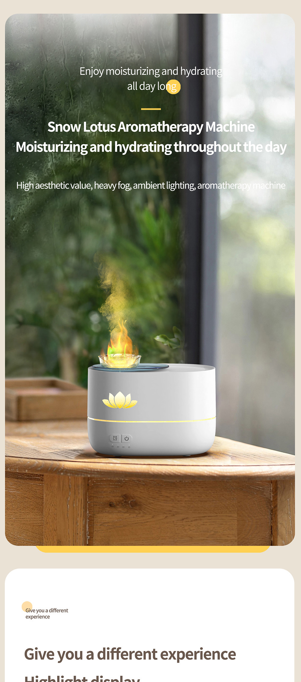 350ml Fire Diffuser Humidifier With Timing Automatic Outage Protection