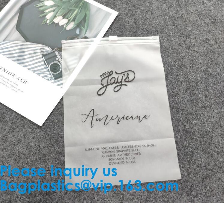 Transparent PVC Biodegradable Custom Frosted Slider Zipper Pouch For Bikini Swimwear Clothing Plastic Packaging Zip lockk