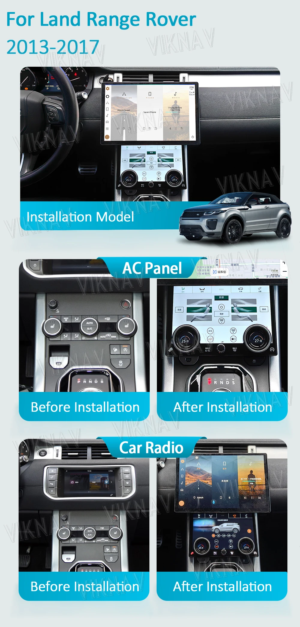 13.1inch Android Car Radio For Range Rover Vogue L322 V8 2002-2012 Head Unit GPS Navigation Touch Screen Carplay