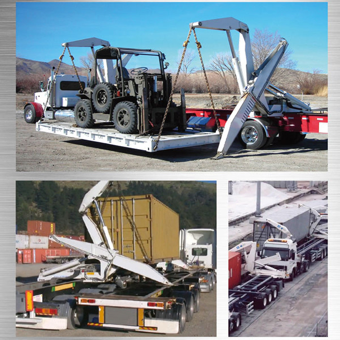 37 Tons Container Side Loader Truck Mounted Crane 3 Axles Semi Trailer Truck