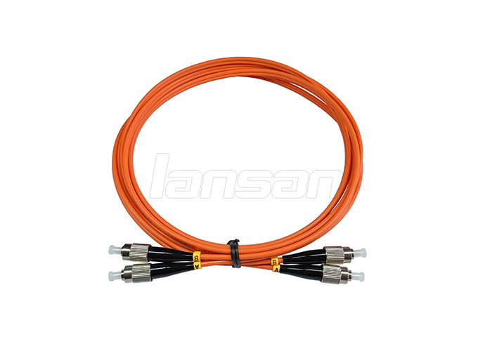 FC To FC Simplex Fiber Optic Patch Cord Multimode OM3 OFNR Jacket Low Insertion Loss