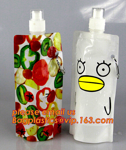 Customized Climbing Printed BPA Free Foldable T-shirt Shaped Bottle Collapsible Water Bottle Bag,250ml-600ml Foldable Co