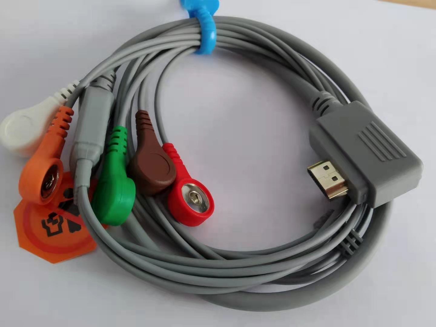 Borsam ITengo+ Snap AHA Holter 5 Lead Ecg Cable TPU Materials