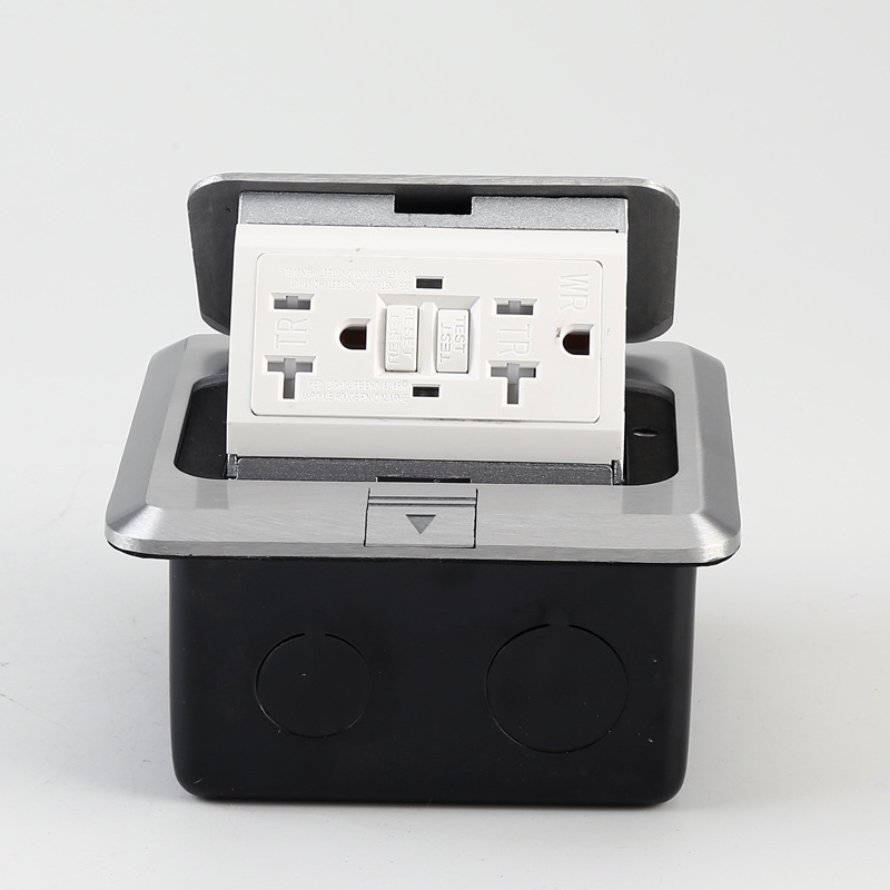 European Standard Aluminum Alloy Soft Slow Pop-up Type Electrical Floor Plug Socket 250V