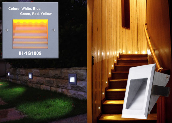 Square Led Mounted Wall Light Recessed 120 Degree Led Stair Lighting