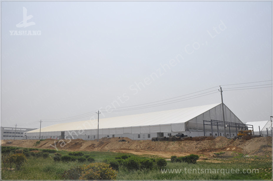 8M Height PVC Warehouse Storage Tent Anti-ultraviolet A-Shaped Roof Top Style