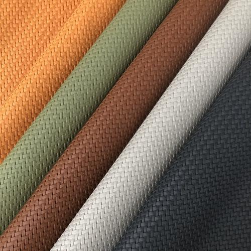 Flexible Woven Pattern PVC Artificial Leather Custom Upholstery