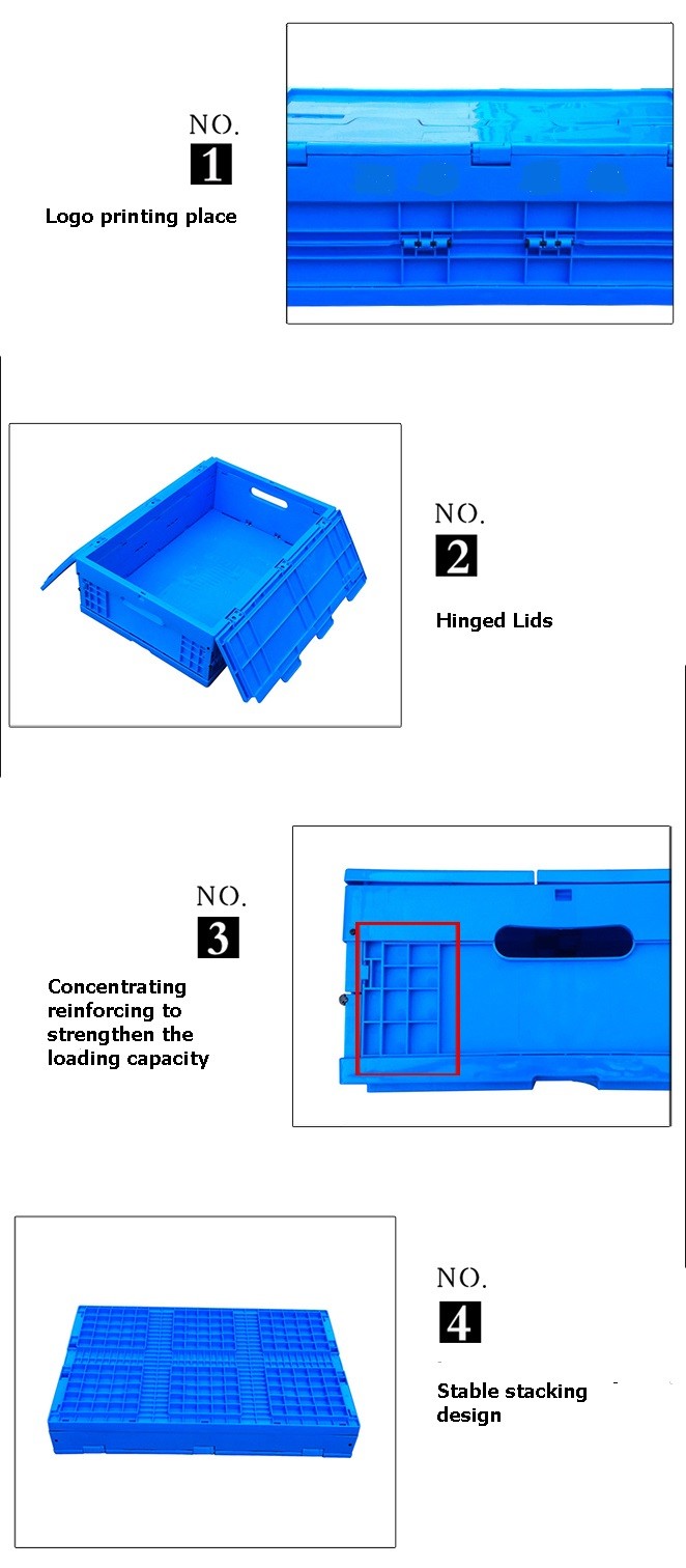 Solid Structure Collapsible Plastic Containers Color Customized