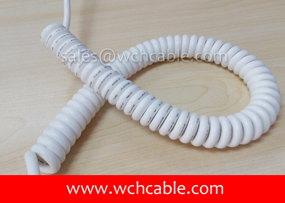 UL Spiral Cable, AWM Style UL21210 18AWG 5C FT2 80°C 30V, PVC / PUR