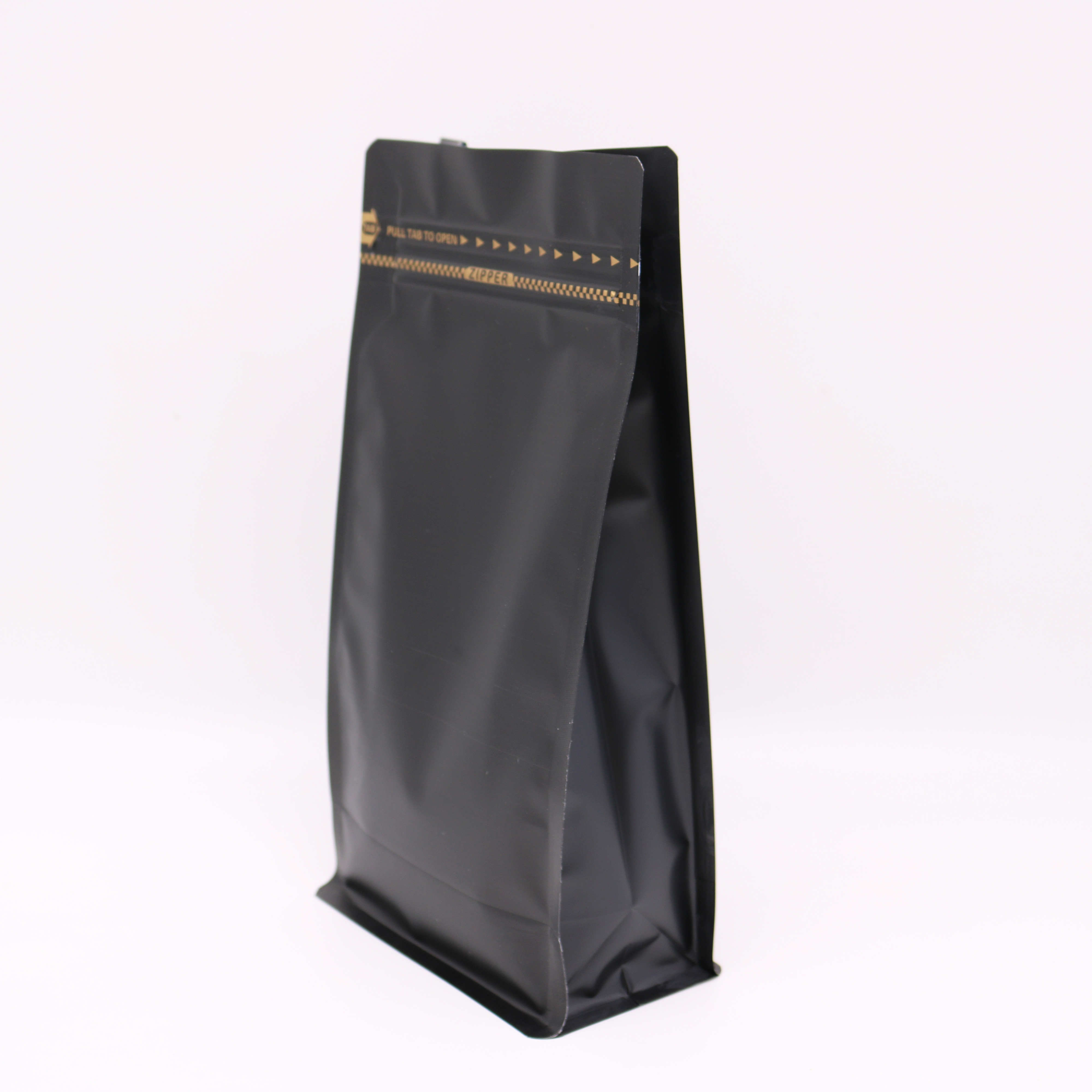 500g Black matt flat bottom k coffee Packaging bags with valve for coffee beans