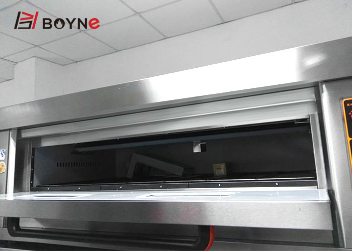 Commercial Double Glass Door Bakery Deck Oven Stainless Steel 1 Deck 3 Trays Bread Oven