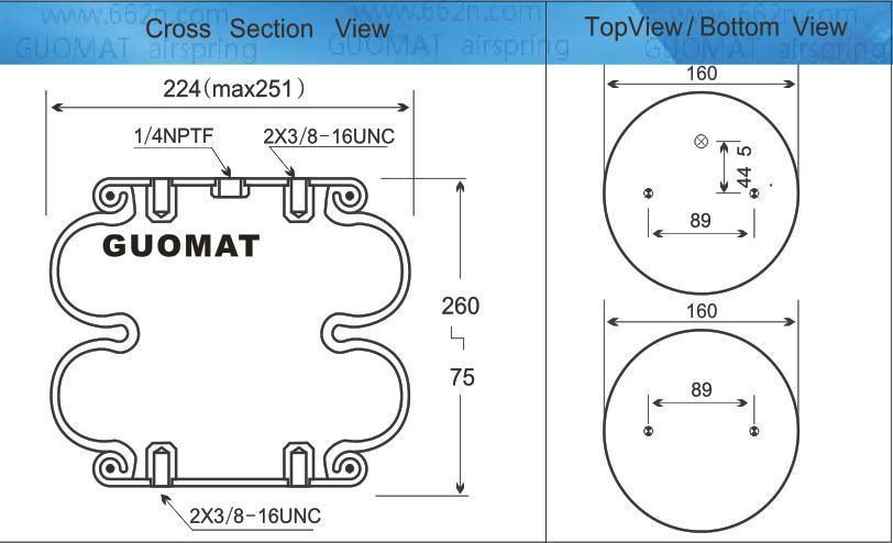 Double Convoluted Rubber Spring 2b6910 Style Fire-Stone Air Bags