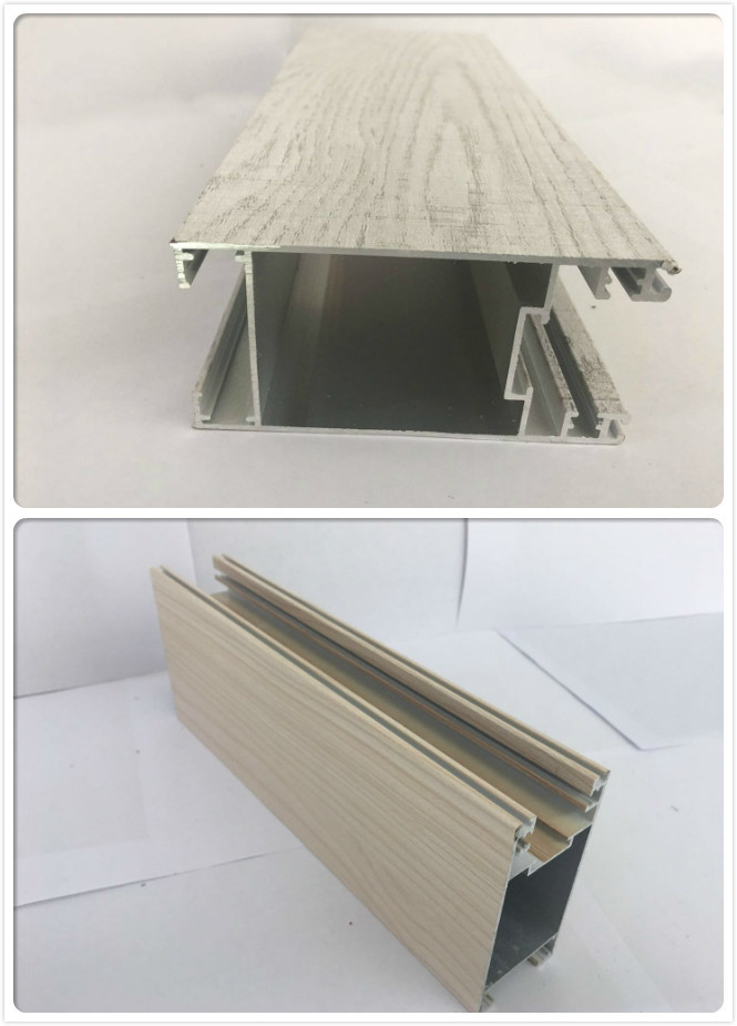 1.2 / 1.4 Thinckness Wood Grain Aluminium Door Profiles High Formability