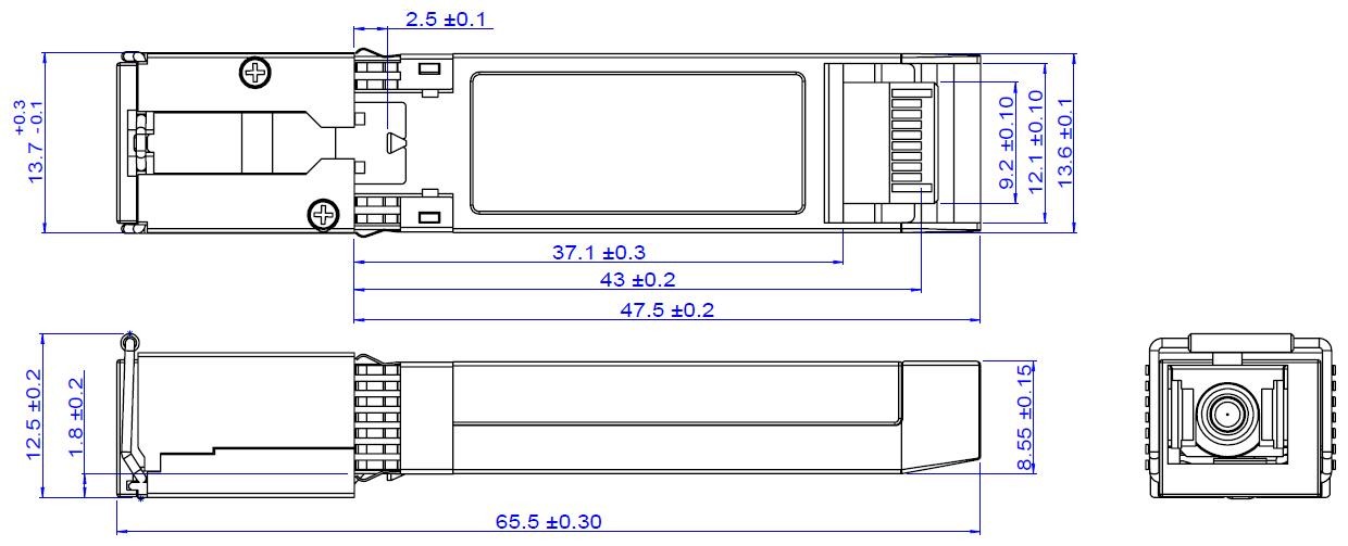 9.953Gbps XGS PON ONU GPON SFP Transceiver 1270nm 1577nm SMF SC UPC 20km DOM