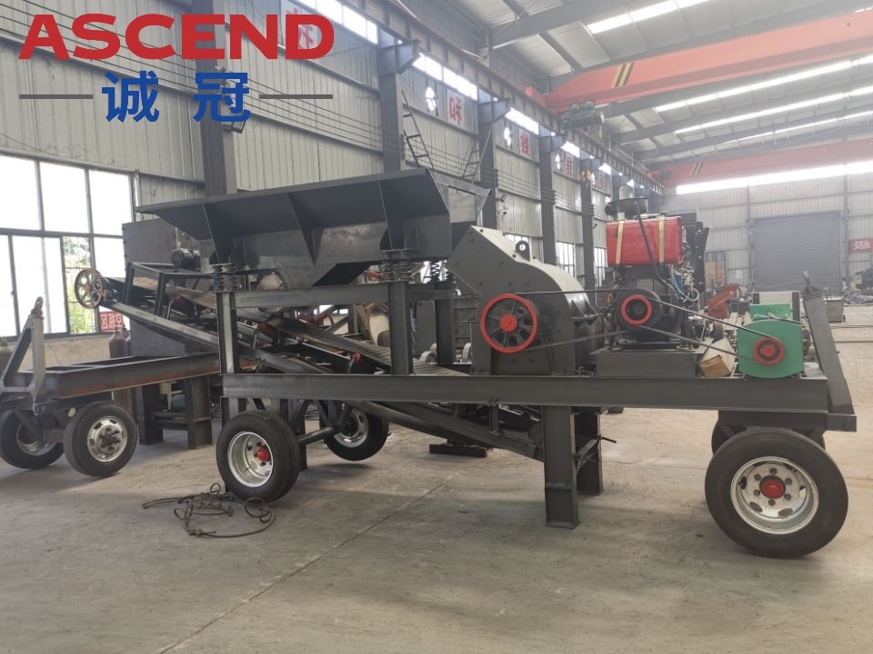 PC400x300 PC600x400 Models 8 10 15tph Capacity Diesel Engine Mobile Hammer Crusher Mill For Glass Limestone Gravel
