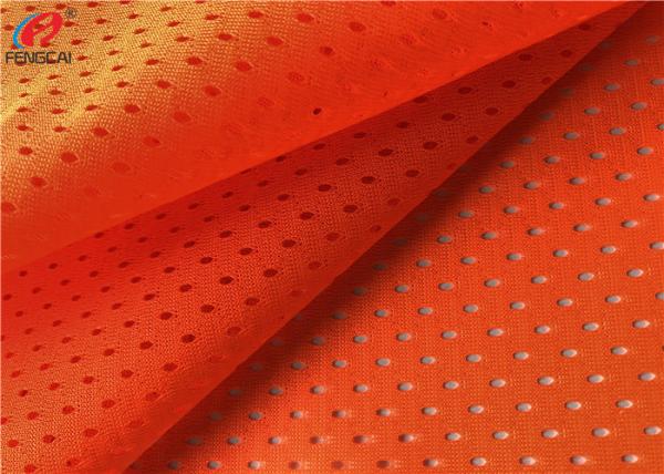 Flameproof Fluorescent Mesh Material Fabric Orange Polyester Fabric For Safety