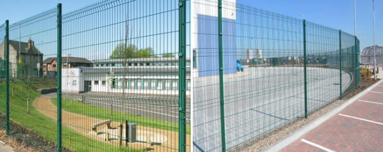 Residential Square Post 3D Triangle Fence Panel For 1.8*2.0m Green PVC Coated