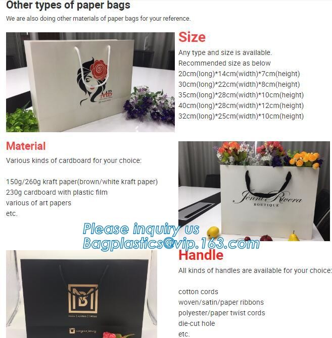 Flower carrier bag with different color customized pot plants kraft paper bag with handle,stamping logo fancy paper flow