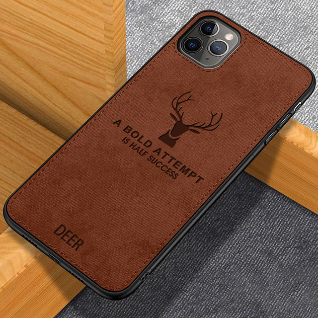 BROWN PU Elk Leather Phone Case Cover For IPhone HUAWEI SAMSUNG Scratch-proof Function
