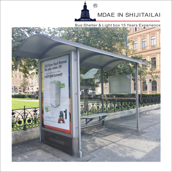 Public H2500mm DC12V Prefabricated Bus Shelters