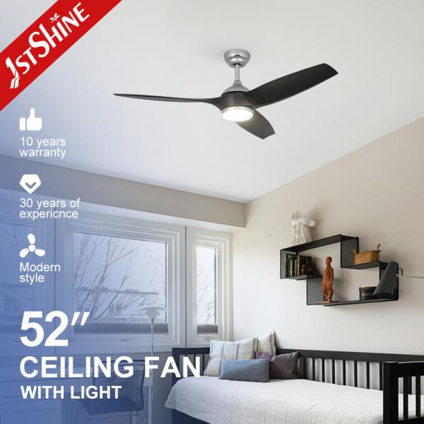 Modern 52 Inches Black ABS Blades High Air Volume Remote Ceiling Fan with LED