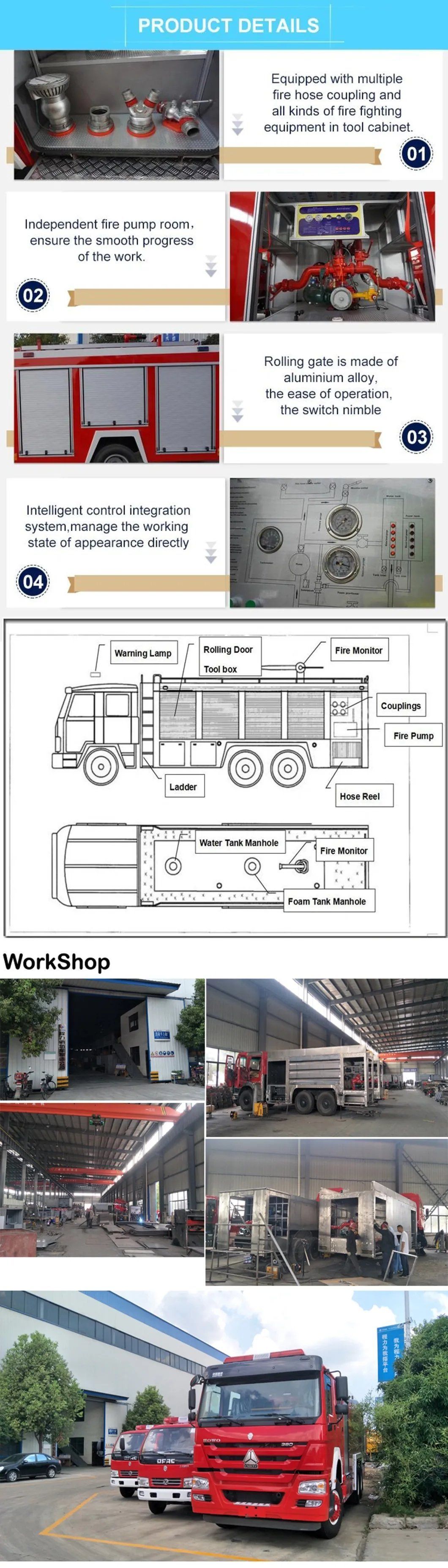 Dongfeng Water Tank Foam Fire Sprinkler Rescue Fighting Engine Truck