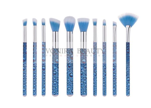 Eye Catching Blue Mass Level Makeup Brushes , Face And Eye Brush Set Water Look
