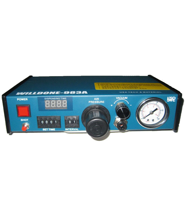 983A Liquid Glue Dispenser Machine , Glue Dispensing Equipment In Blue Color