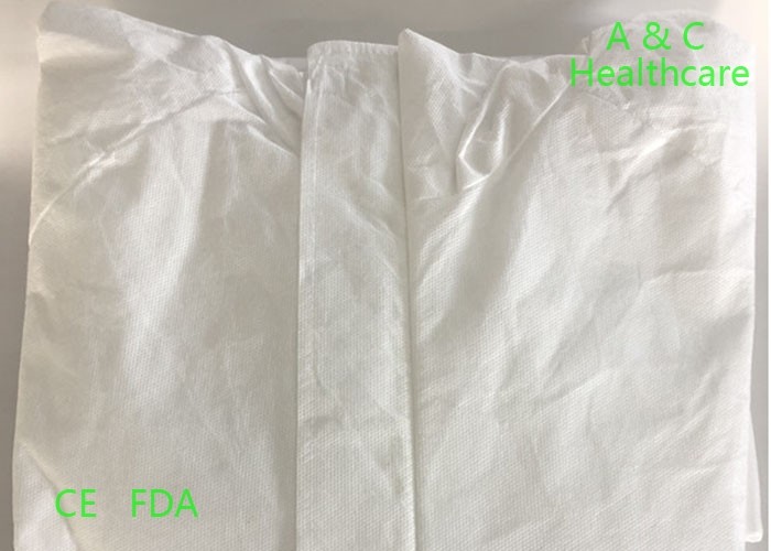 Non Woven Disposable Protective Gowns With Knitted Cuff Medical Blue