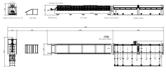 High Speed Roof Panel Roll Forming Machine , Metal Roof Making Machine